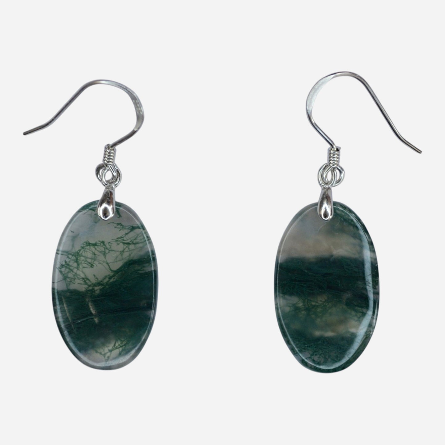 MYSTIC GEMS One of a Kind Moss Agate Earrings 925 Sterling Silver MG20262243