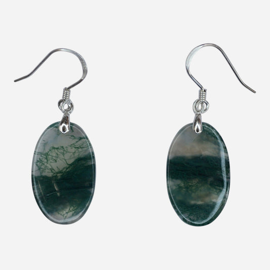 MYSTIC GEMS One of a Kind Moss Agate Earrings 925 Sterling Silver MG20262243