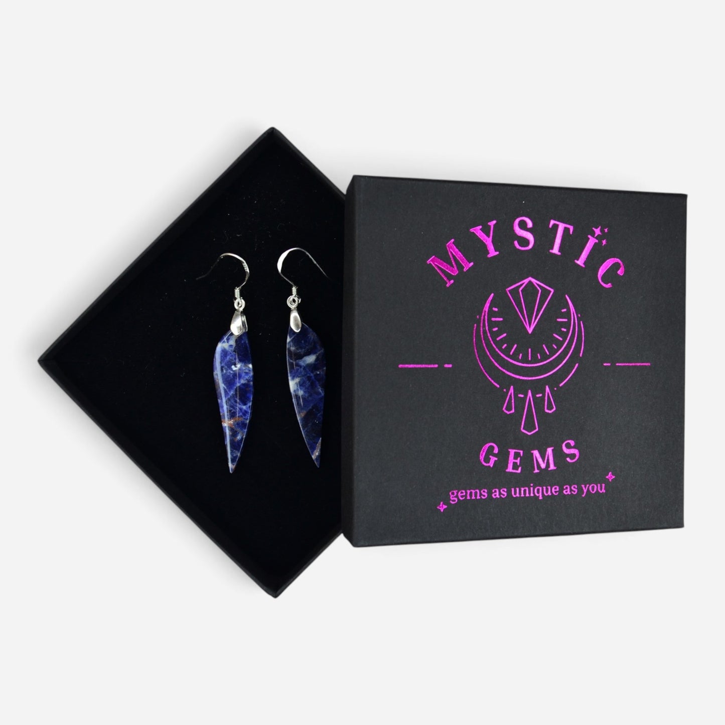 MYSTIC GEMS One of a Kind Sodalite Earrings 925 Sterling Silver MG20262245
