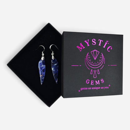 MYSTIC GEMS One of a Kind Sodalite Earrings 925 Sterling Silver MG20262245