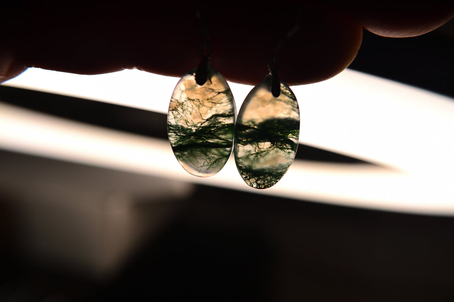 MYSTIC GEMS One of a Kind Moss Agate Earrings 925 Sterling Silver MG20262243