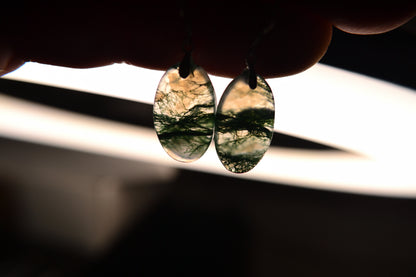 MYSTIC GEMS One of a Kind Moss Agate Earrings 925 Sterling Silver MG20262243