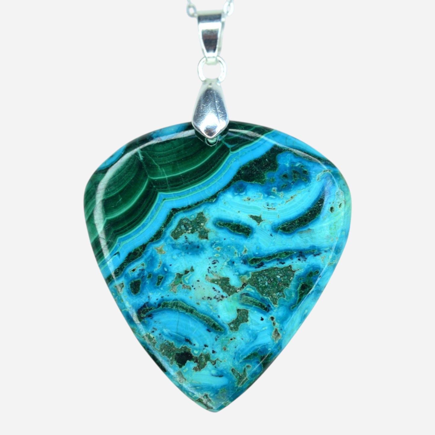 MYSTIC GEMS One of a Kind Chrysocolla Pendant Necklace 925 Sterling Silver MG20262248