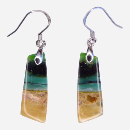 MYSTIC GEMS One of a Kind Opalized Wood Earrings 925 Sterling Silver MG20262250