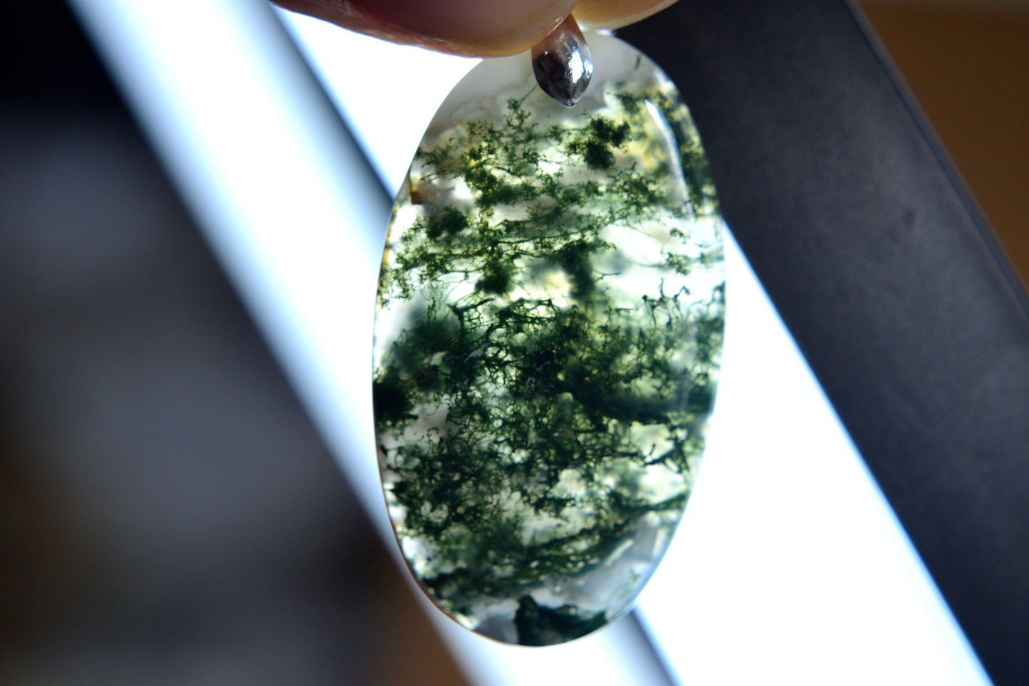 MYSTIC GEMS One of a Kind Moss Agate Pendant Necklace 925 Sterling Silver MG20262201 - Mystic Gems