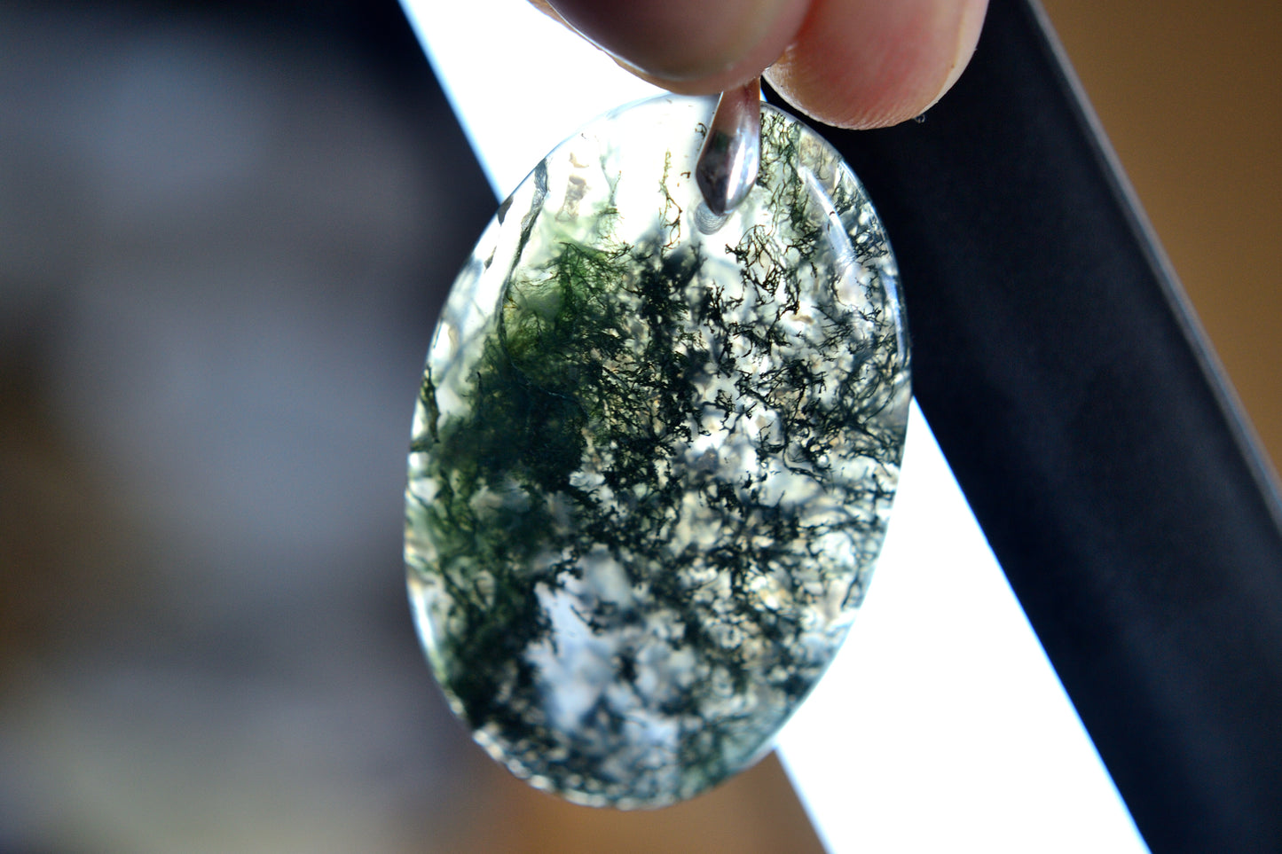 MYSTIC GEMS One of a Kind Moss Agate Pendant Necklace 925 Sterling Silver MG20262202 - Mystic Gems