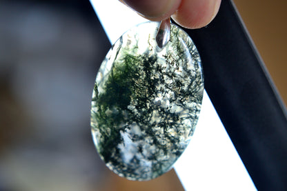 MYSTIC GEMS One of a Kind Moss Agate Pendant Necklace 925 Sterling Silver MG20262202 - Mystic Gems