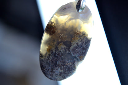 MYSTIC GEMS One of a Kind Moss Agate Pendant Necklace 925 Sterling Silver MG20262214