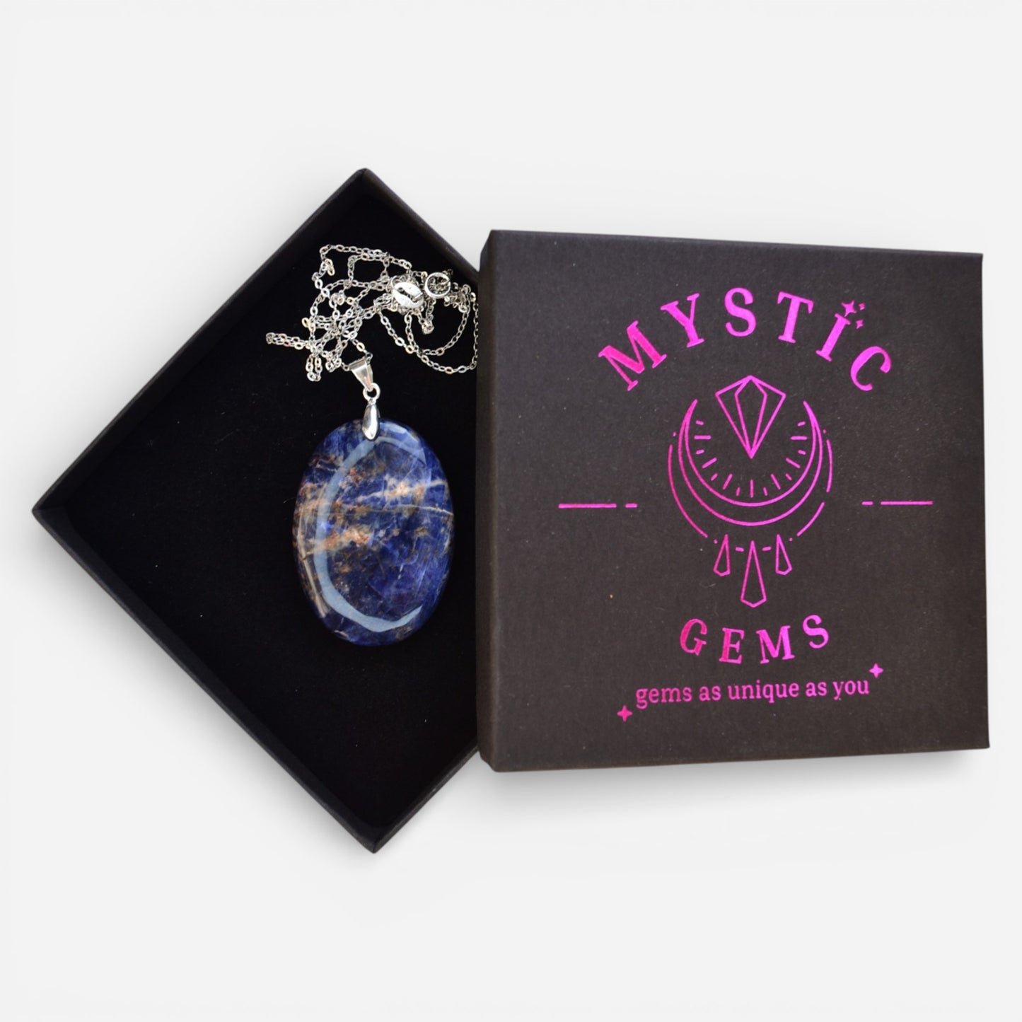 MYSTIC GEMS One of a Kind Sodalite Pendant Necklace 925 Sterling Silver MG20262203 - Mystic Gems