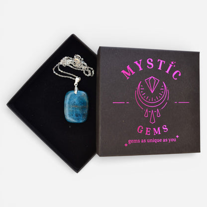 MYSTIC GEMS One of a Kind Apatite Pendant Necklace 925 Sterling Silver MG20262206 - Mystic Gems