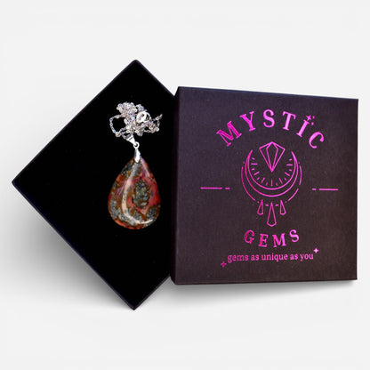 MYSTIC GEMS One of a Kind Black Marcasite Pendant Necklace 925 Sterling Silver MG20262212