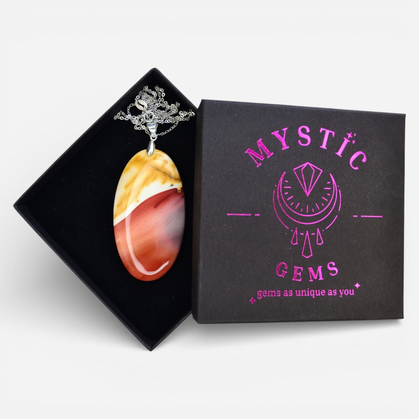 MYSTIC GEMS One of a Kind Mookaite Pendant Necklace 925 Sterling Silver MG20262209 - Mystic Gems