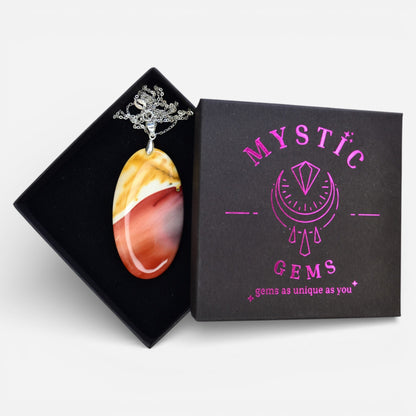 MYSTIC GEMS One of a Kind Mookaite Pendant Necklace 925 Sterling Silver MG20262209 - Mystic Gems