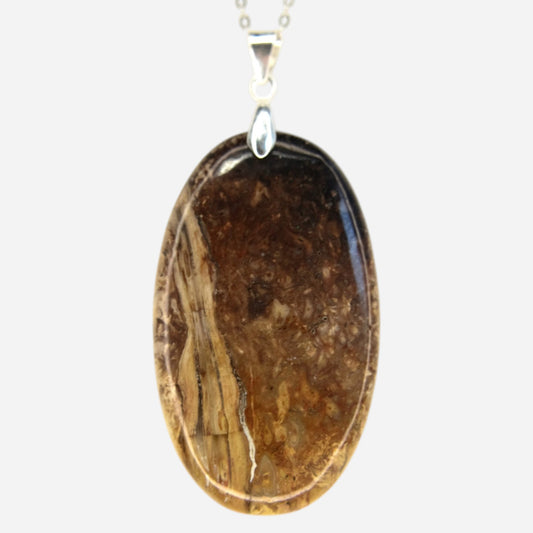 MYSTIC GEMS One of a Kind Palm Root Agate Pendant Necklace 925 Sterling Silver MG20262216 - Mystic Gems