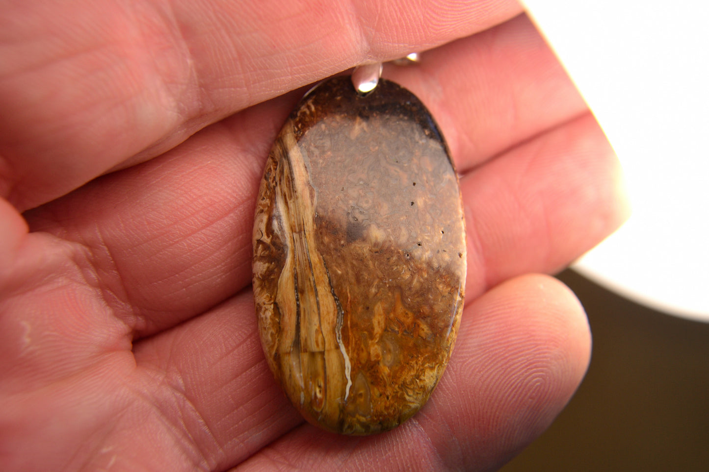 MYSTIC GEMS One of a Kind Palm Root Agate Pendant Necklace 925 Sterling Silver MG20262216 - Mystic Gems
