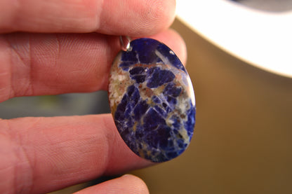 MYSTIC GEMS One of a Kind Sodalite Pendant Necklace 925 Sterling Silver MG20262227 - Mystic Gems