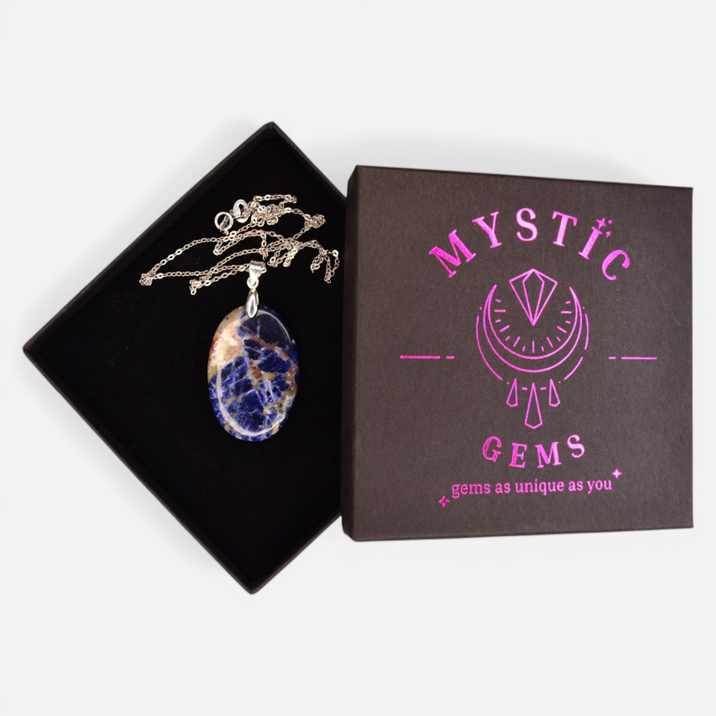 MYSTIC GEMS One of a Kind Sodalite Pendant Necklace 925 Sterling Silver MG20262217 - Mystic Gems