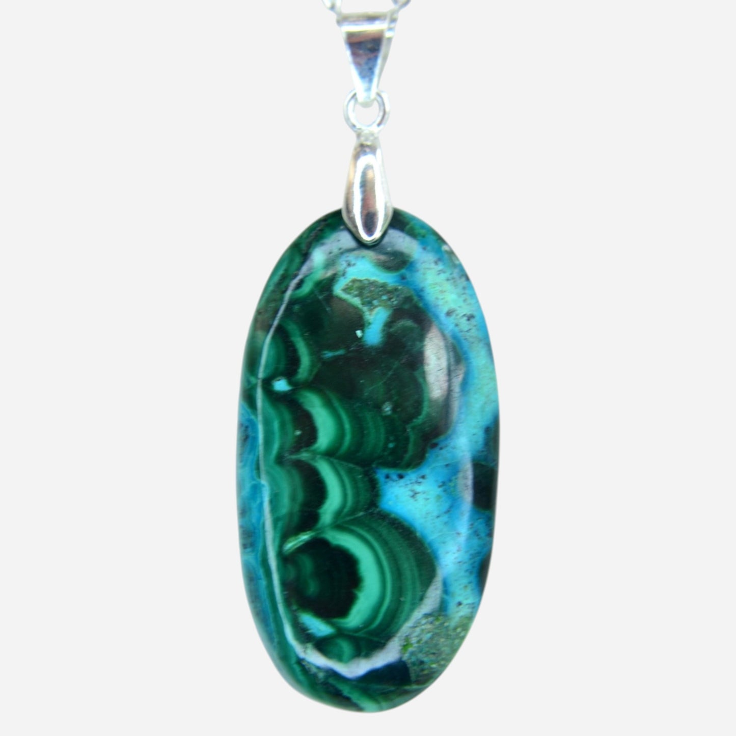 MYSTIC GEMS One of a Kind Chrysocolla Pendant Necklace 925 Sterling Silver MG20262225 - Mystic Gems