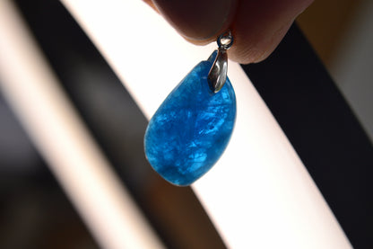 MYSTIC GEMS One of a Kind Apatite Pendant Necklace 925 Sterling Silver MG20262239