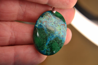 MYSTIC GEMS One of a Kind Chrysocolla Pendant Necklace 925 Sterling Silver MG20262224 - Mystic Gems