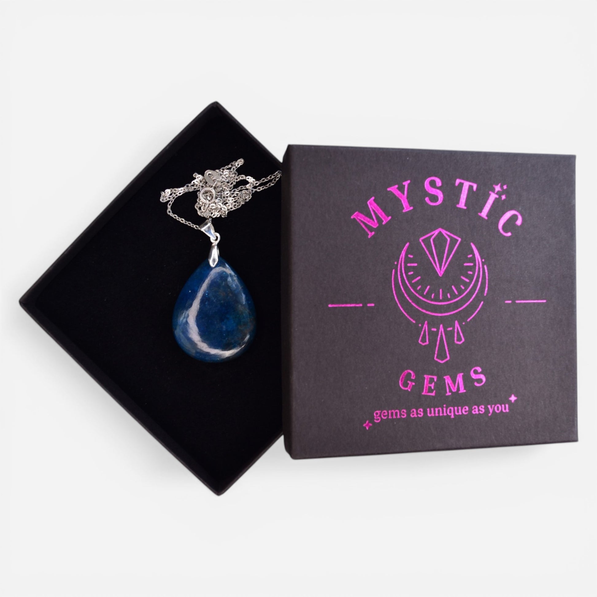 MYSTIC GEMS One of a Kind Apatite Pendant Necklace 925 Sterling Silver MG20262223 - Mystic Gems