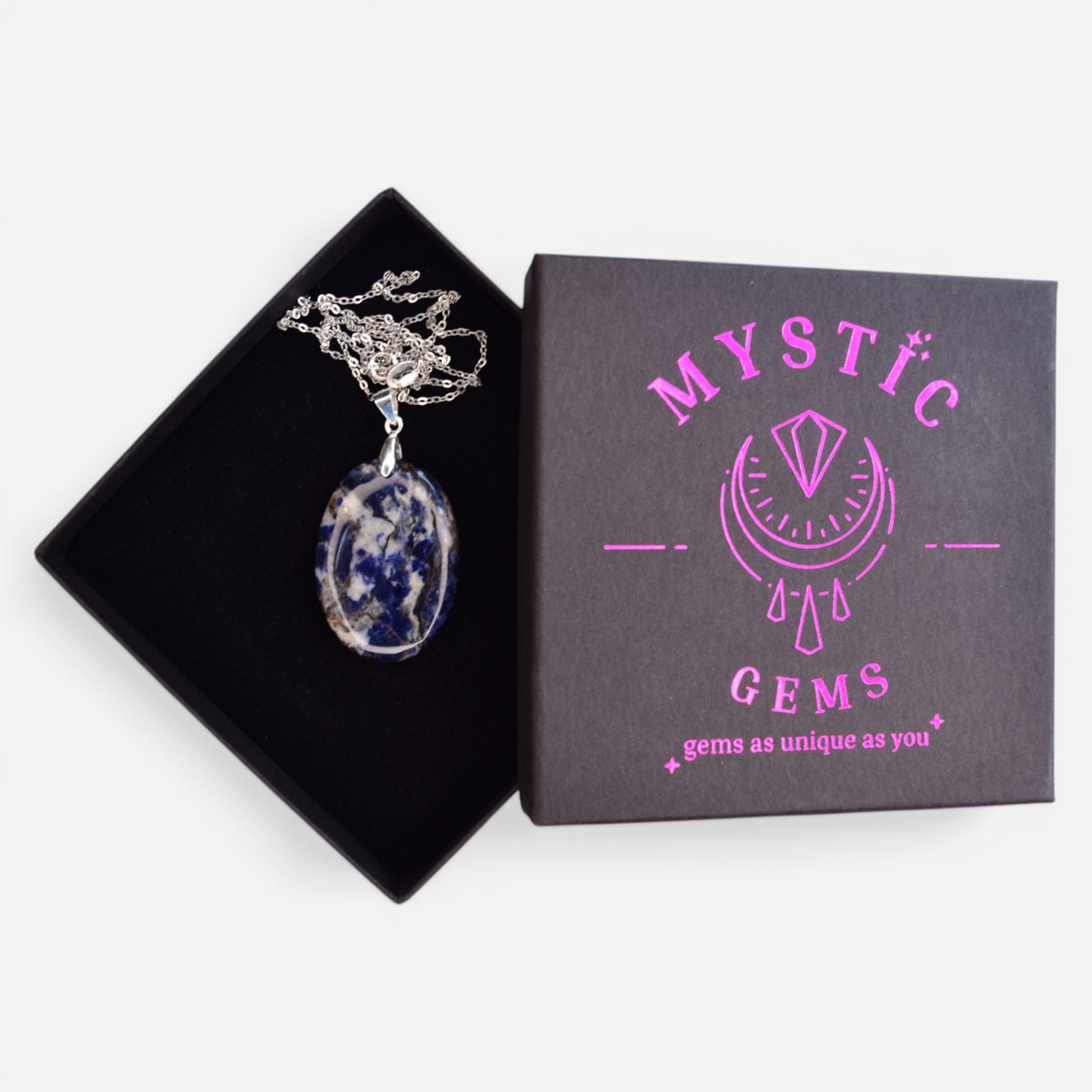 MYSTIC GEMS One of a Kind Sodalite Pendant Necklace 925 Sterling Silver MG20262227 - Mystic Gems