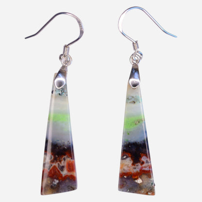 MYSTIC GEMS One of a Kind Opalized Wood Earrings 925 Sterling Silver MG2026220 - Mystic Gems