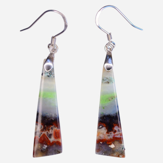 MYSTIC GEMS One of a Kind Opalized Wood Earrings 925 Sterling Silver MG2026220 - Mystic Gems