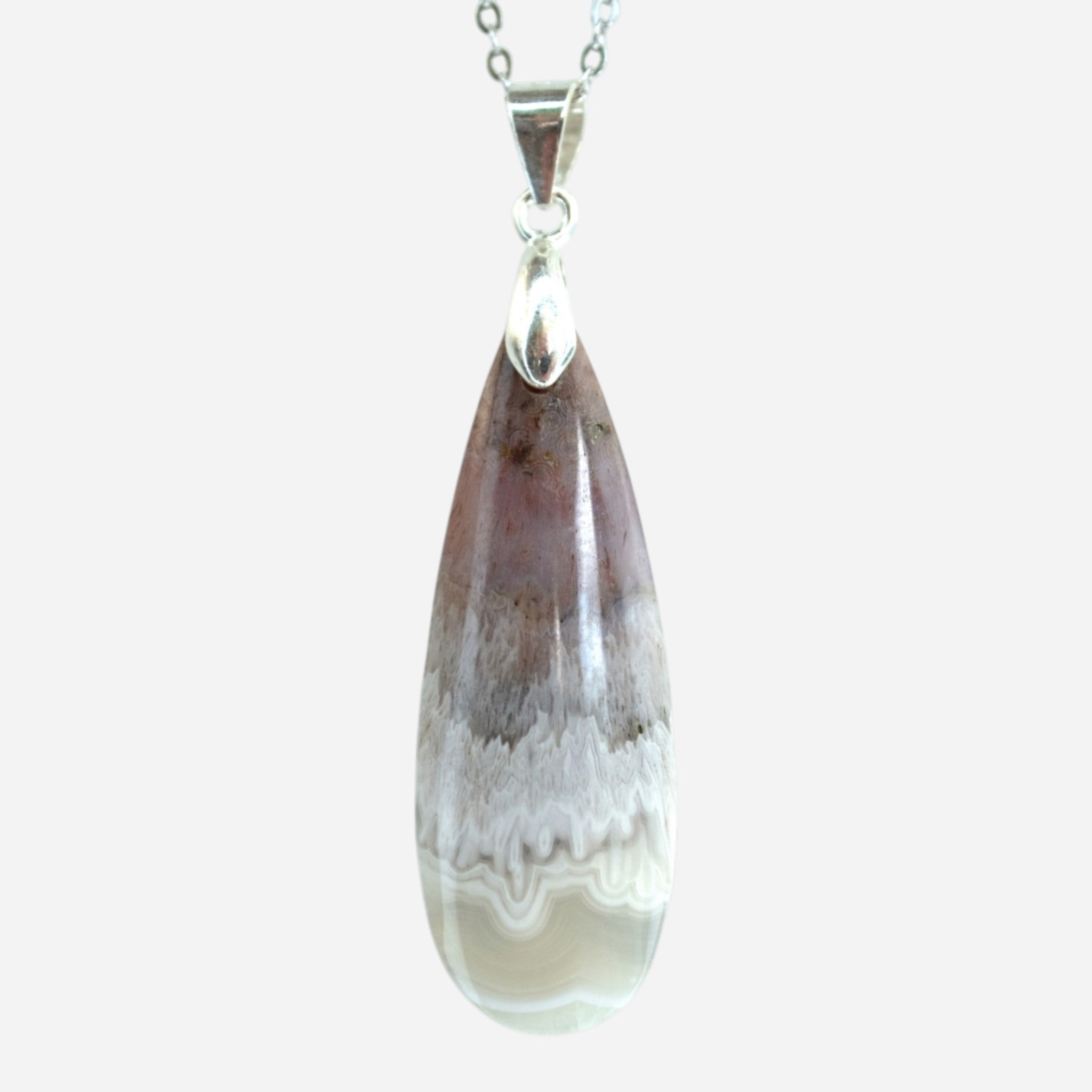 Moss Agate Pendant Necklace 925 Sterling Silver | One of a Kind