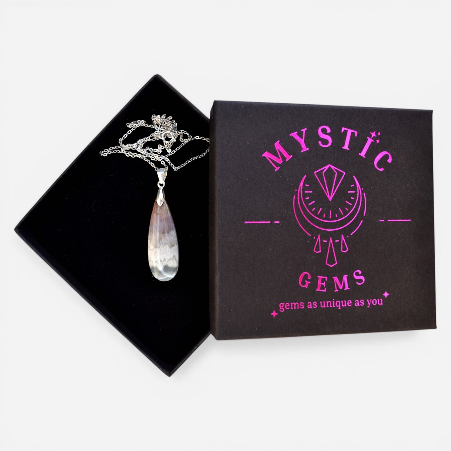 MYSTIC GEMS One of a Kind Moss Agate Pendant Necklace 925 Sterling Silver MG20262231 - Mystic Gems