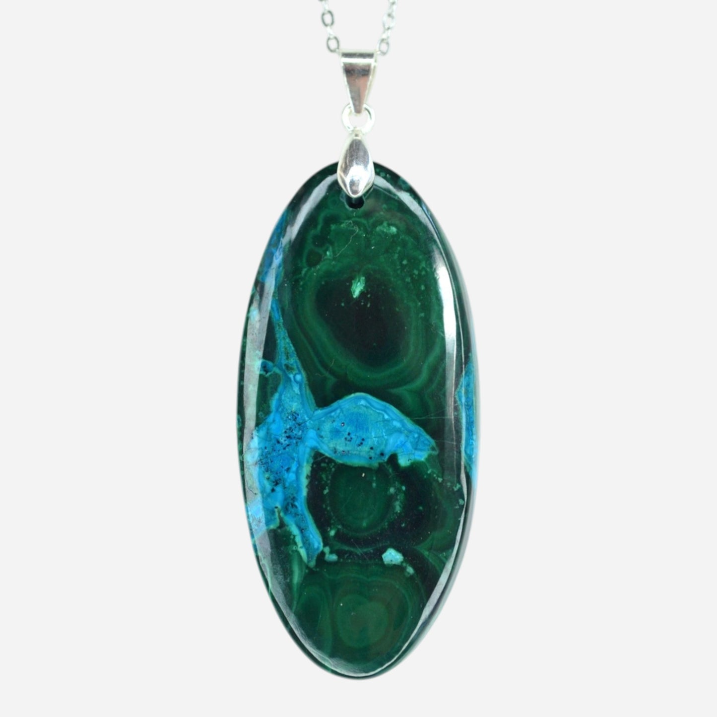 MYSTIC GEMS One of a Kind Chrysocolla Pendant Necklace 925 Sterling Silver MG20262208 - Mystic Gems