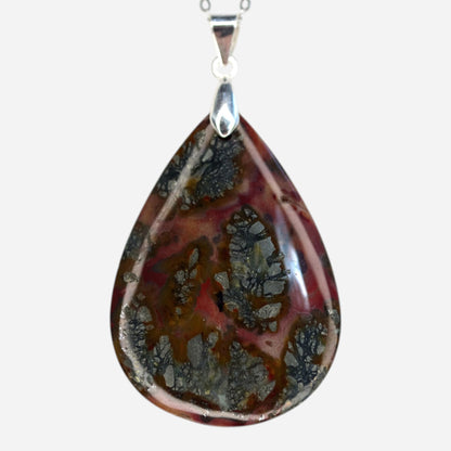 MYSTIC GEMS One of a Kind Black Marcasite Pendant Necklace 925 Sterling Silver MG20262212