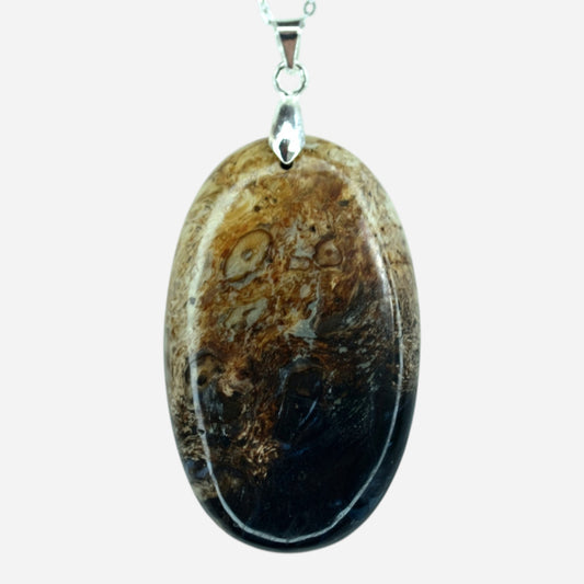 MYSTIC GEMS One of a Kind Palm Root Agate Pendant Necklace 925 Sterling Silver MG20262210 - Mystic Gems