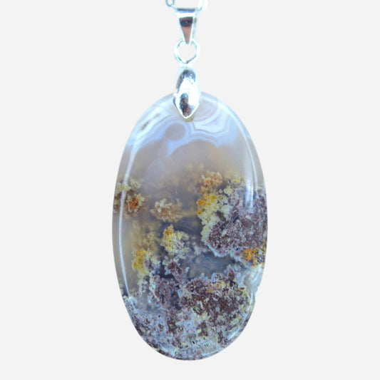 MYSTIC GEMS One of a Kind Moss Agate Pendant Necklace 925 Sterling Silver MG20262214