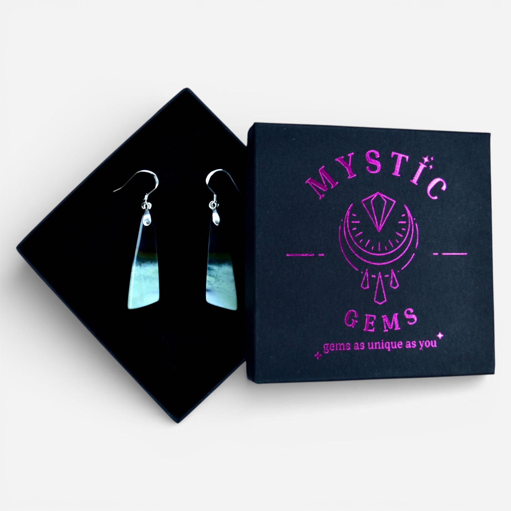 MYSTIC GEMS One of a Kind Opalized Wood Earrings 925 Sterling Silver MG2026203 - Mystic Gems