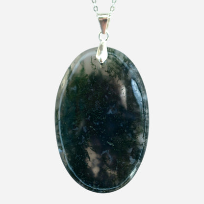 MYSTIC GEMS One of a Kind Moss Agate Pendant Necklace 925 Sterling Silver MG20262202 - Mystic Gems