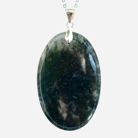 MYSTIC GEMS One of a Kind Moss Agate Pendant Necklace 925 Sterling Silver MG20262202